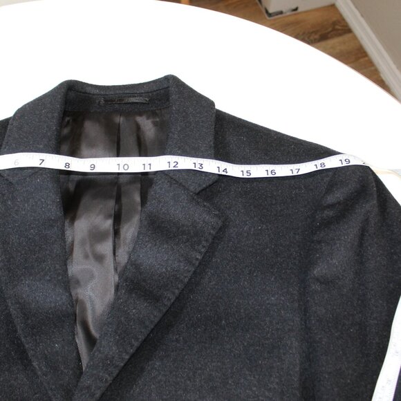 NWOT  $99 Hart Schaffner Marx Charcoal Wool/Cashmere Top Coat Overcoat 40S - Picture 11 of 16